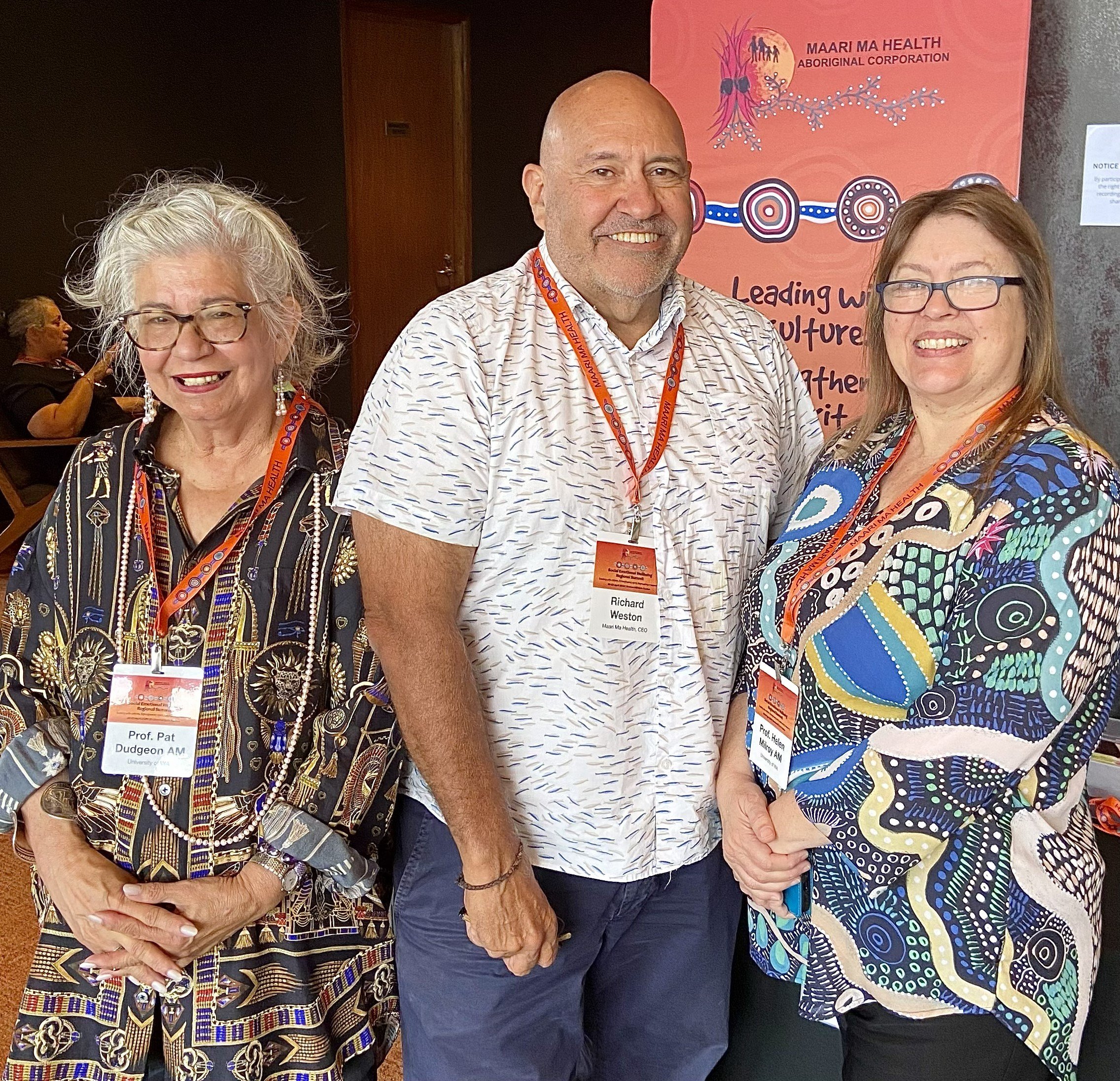 Professor Pat Dudgeon (UWA), Richard Weston (Maari Ma Health CEO), and Professor Helen Milroy