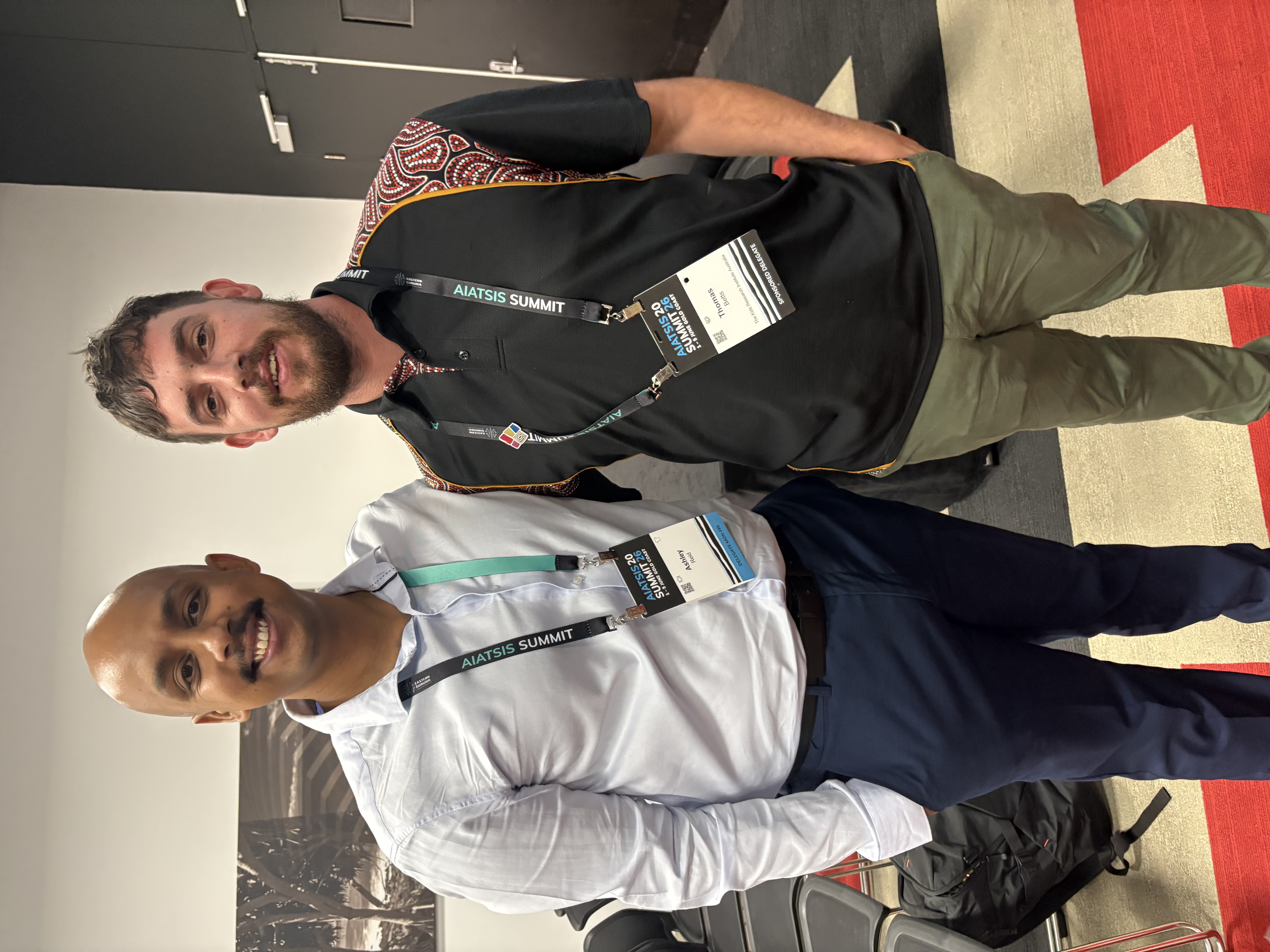 Ashley Reid with Thomas Betts at the 2026 AIATSIS Summit.