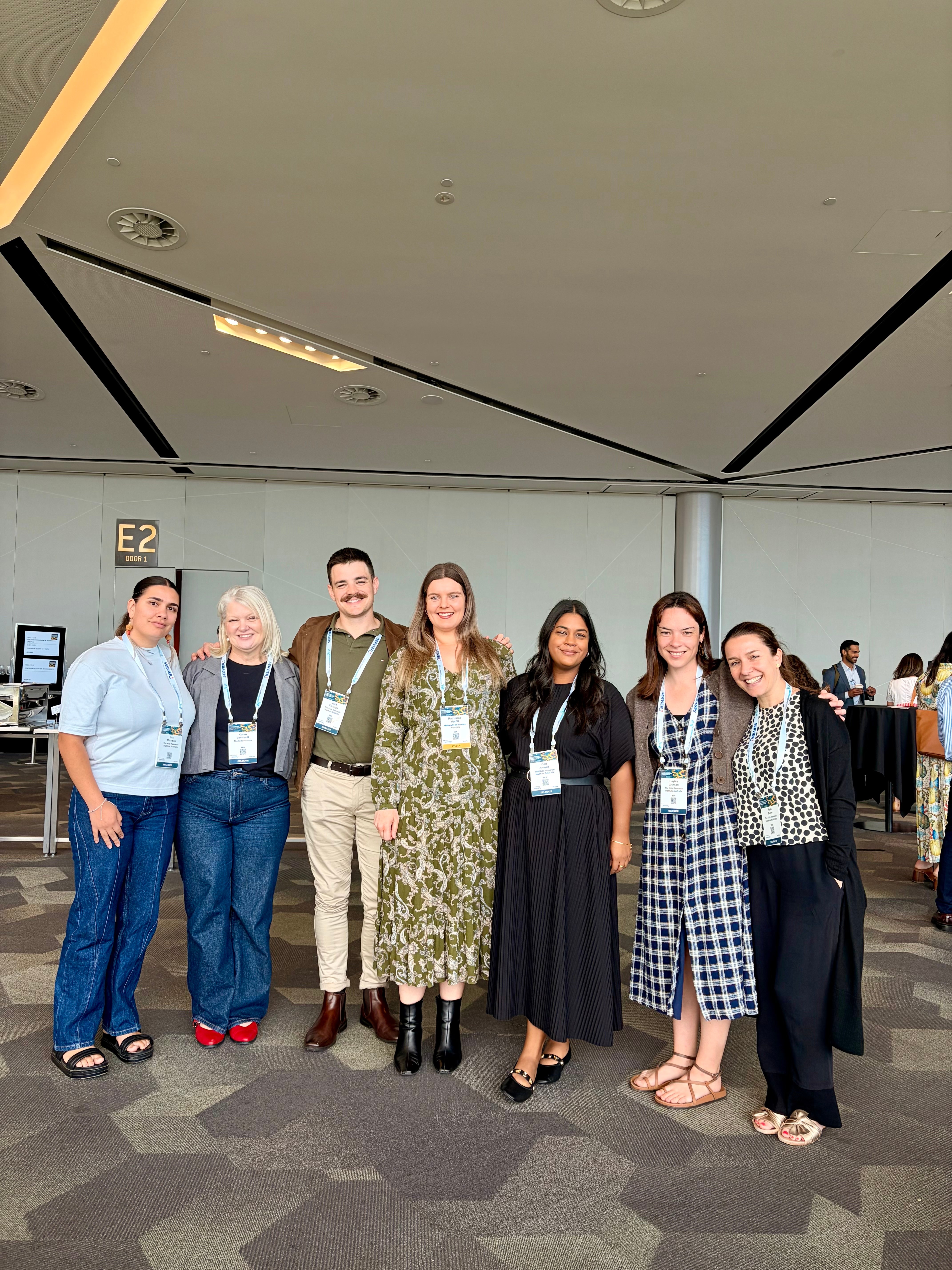 The Kids researchers (L-R): Bek Morrison, Dr Karen Lombardi, Dr Jack Farrugia, Katherine Murfitt, Dr Gail Alvares, Dr Hayley Jackson and A/Prof Yael Perry