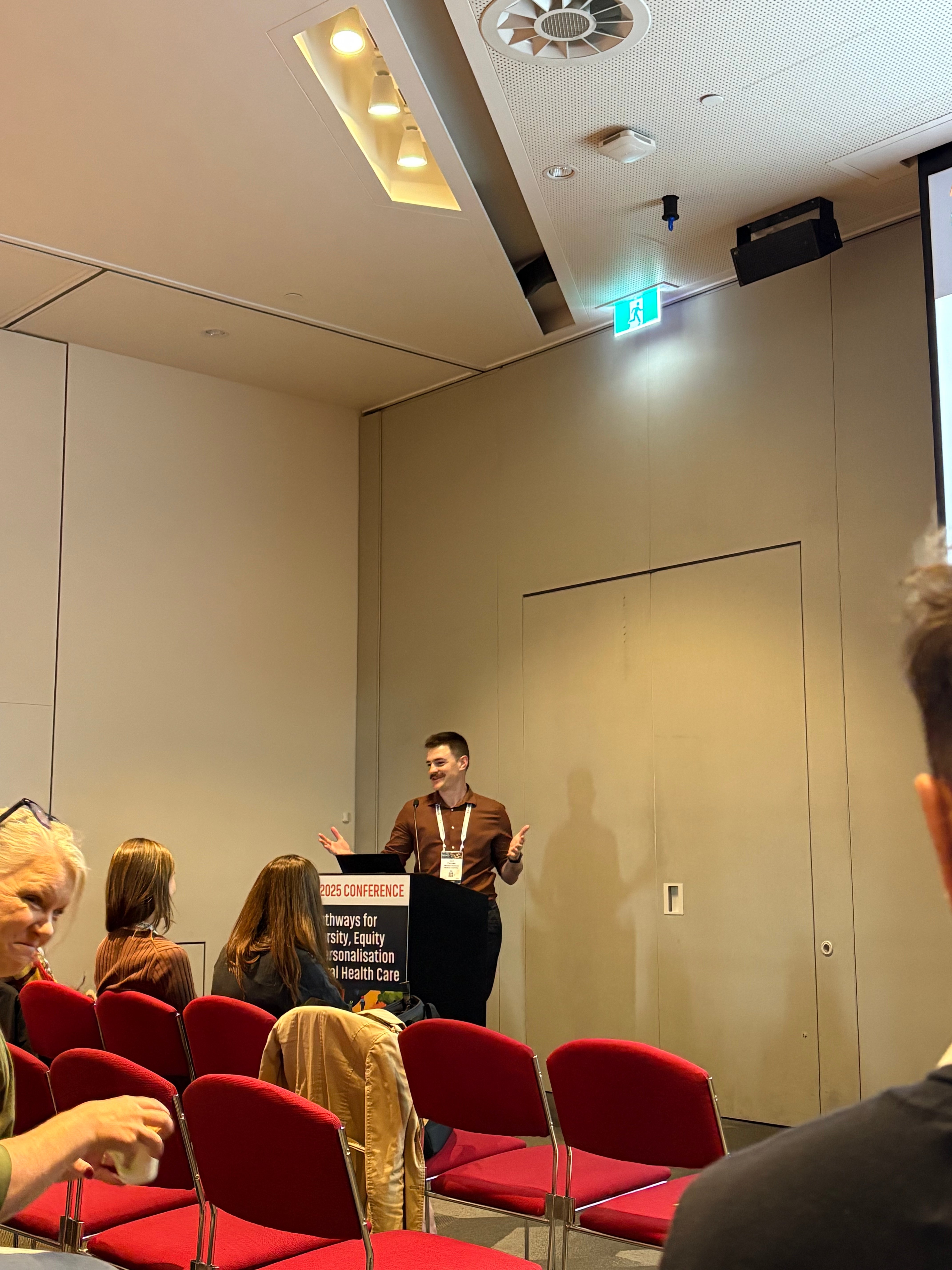 Dr Jack Farrugia presenting at the 2025 SMHR conference in Adelaide.